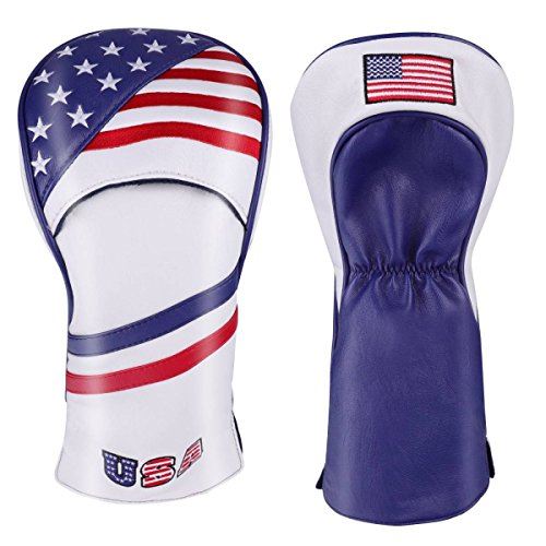 ヘッドカバー カスタムデザイン 米国旗柄 USA Flag ドライバー/フェアウェイウッド/ユーティリティ/パ..
