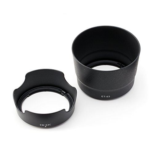 Canon EOS Kiss EOS Kiss X7i・ダブルズームキット 同梱レンズ用 レンズフード2点セット (EW-63C&ET-63)互換品