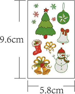 LUCKYBEE タトゥーシール クリスマス 42枚セット 子供 ステッカー 大人 フェイスシール 防水 かわいい コスチューム用小物 プレゼント コスプレ 誕生日 結婚 仮装 取り付け便利