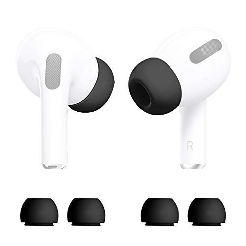 NN.ORANIE for AirPods Pro イヤーピース 2ペア イヤホンチップ エアーポッズ プロ 入れ替え可能 シリコン製 柔軟性 滑り止め 高音質 快適 アクセサリー Mサイズ（ブラック）