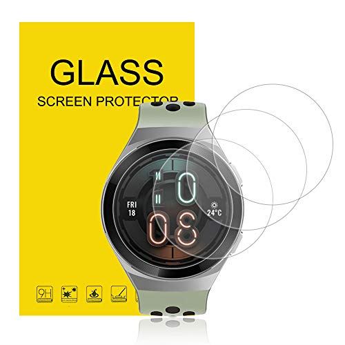 NN.ORANIE for HUAWEI Watch GT2e 46mm ガラスフィルム【3枚入り】 HUAWEI Watch 保護フィルム2.5D 日本旭硝子製 9H硬度 耐衝撃 高透過率 防塵 指紋防止 気泡防止 簡単貼り付け（46mm）