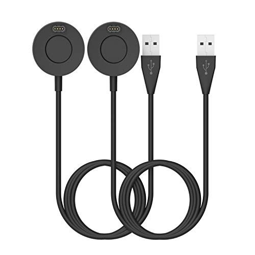 Compatible with Garmin Fenix 6 / 6S / 6X、Fenix 5 / 5S / 5X充電器充電スタンド、充電ドックステーションクレードルホルダー、Fenix 5 Fenix 6スマートウォッチ用1m USBケーブルと互換性のある充電器（2個） 黒 x2個