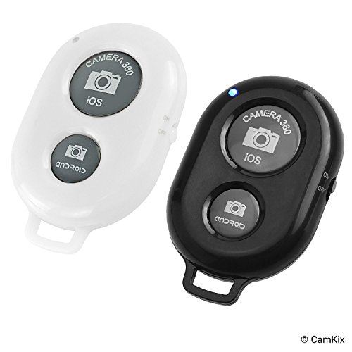 CamKix ワイヤレス Bluetooth スマートフォン用カメラシャッターリモートコントロール - 素晴らしい写真と自撮りの作成 ブラック D0426-2SR-BNW