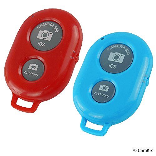 CamKix ワイヤレス Bluetooth スマートフォン用カメラシャッターリモートコントロール - 素晴らしい写真と自撮りの作成 レッド D0427-2SR-RNB