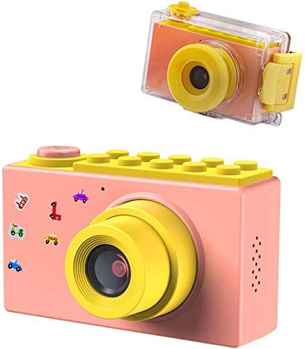BlueFire 子供用カメラ デジタルカメラ 水中カメラ 10メートル防水機能付き フルHD 1080P高画質 800万画素 録画機能 2インチスクリーン 4倍ズーム トイカメラ 日本語適用 (ピンク) ピンク(防水機能付き)