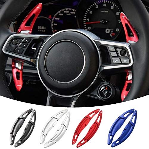 ポルシェ パドルシフト アルミ 全4色 パナメーラ マカン カイエン 911 718 など ステアリング パドル シフト エクステンション アクセサリー パーツ シルバー