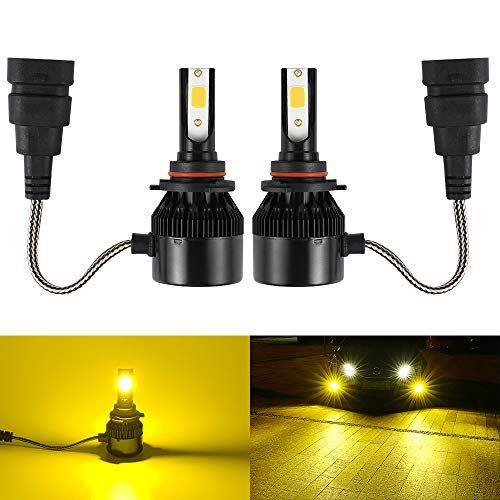 Catland LEDフォグランプ HB4 9006 イエロー フォグ バルブ 黄色 12V 24V 車用 LED フォグランプ/ヘッドライト LEDバルブ 黄 LEDランプ 3600LM×2 35W×2 一体型 ファン冷却 明るい COBチップ搭載 2個入 HB4 9006　（イエロー）