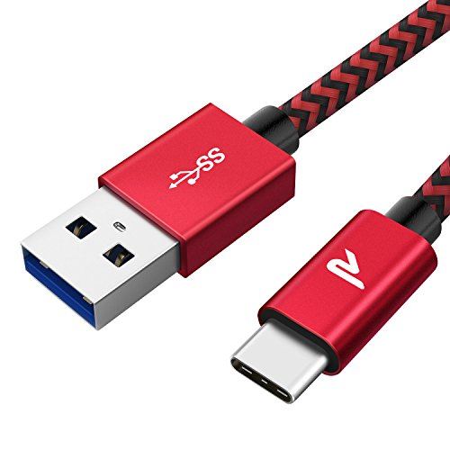 Rampow USB Type C ケーブル急速充電 QuickCharge3.0対応 USB3.0規格 usb-c タイプc ケーブル Sony Xperia XZ/XZ2,iQOS(アイコス),GoPro Hero 5/6 アンドロイド多機種対応 Red