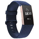 Adepoy Fitbit Charge3/Charge4 ベルト交換用バンド フィットビット チャージ3/チャージ4 TPU バンド 調整可能 多色選択 スポーツ （ブルー L）