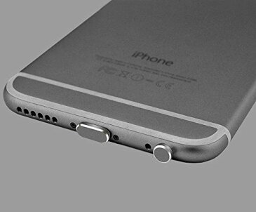 Sakula iPhone Lightningコネクタ&イヤホンコネクタ 保護キャップ アルミニウム iPhone X/iPhone 8Plus/iPhone7など 対応 Lightningコネクタ&イヤホンジャックキャップ スペースグレイ
