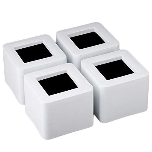 Uping テーブル・ ベッドの高さ調節が簡単にできる ベッド の高さをあげる足 4個セット 高さを上げる 高さ調節脚 こたつ 継足し 継ぎ足 テーブル脚台 高さ調整 暖房器具 (耐荷重1000kg) ホワイト