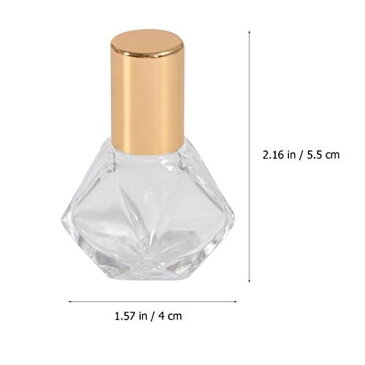 Frcolor ロールオンボトル 5ml ローラーボールタイプ ガラス瓶 透明 ロールオン 香水瓶 精油 アロマ保存容器 詰め替えボトル 6本セット(1点漏斗+1点スポイト)