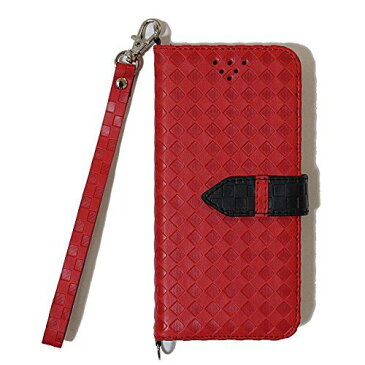 AU Qua phone KYV37 ケース 手帳型 カバー 手帳型 【GTO】お洒落な2トーンカラー オリジナルハンドストラップ付2点セット PUレザー&アンチグレアTPUケースを使用した手帳型PUレザーケース 新仕様ケースVer2 レッド