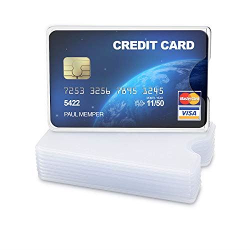 kwmobile 10x カード 保護 ケース プロテクター - ハード カバー カード入れ クレジットカード 免許証 ID キャッシュカード - 保護 ブラック 半透明