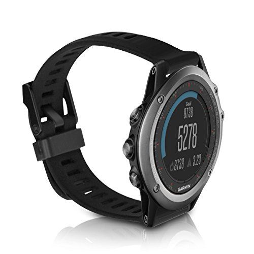 kwmobile 対応: Garmin Fenix 3 / 3 HR その他 交換 アームバンド - シリコン製 フィットネストラッカー 心拍計 ベルト 黒色 Large ブラック