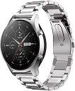 VICARA for Huawei Watch GT/Huawei Watch GT 2 46mm/Huawei Watch GT active バンド ステンレス製 22mm 交換用 for Huawei ウォッチ GT 調整工具付き ビジネス風 スチール（シルバー）