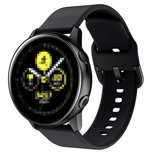 Samsung Galaxy Watch Active2 44mm/40mm バンド ギャラクシーウォッチアクティブ 40mm 時計バンド 20mm 交換用ベルト シリコン for ギャラクシーウォッチ アクティブ2 44mm (ブラック)(ダークブルー)