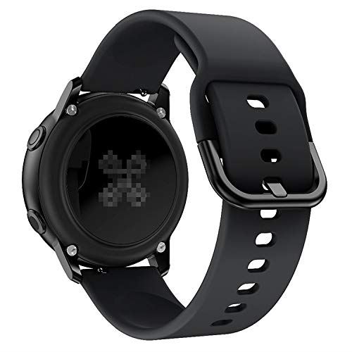 Samsung Galaxy Watch Active2 44mm/40mm バンド ギャラクシーウォッチアクティブ 40mm 時計バンド 20mm 交換用ベルト シリコン for ギャラクシーウォッチ アクティブ2 44mm (ブラック)(ダークブルー)