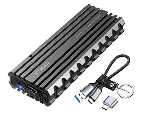 ineo M.2 NVMe PCIe USB 3.2 Gen 2 Type-C ピカティニーレール 頑丈アルミニウムSSD外付ハードドライブケ-ス[C2597 NVME] ブラック