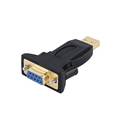 rs232c usb 変換，CableCreation USB to RS232 アダプタ 【FTDIチップセット内蔵】 金メッキUSB 2.0（オス）- RS232 （メス） DB9ピン シリアル変換アダプタ キャッシャーレジスター/モデム/スキャナー/工業機器/CNCなどに対応 ブラック USB(オス) - DB9(メス)