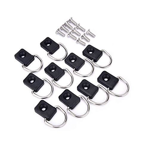 Dリング カヤック ボート カヌー 釣り リギング 10個セット M6ネジ付 ナイロン ブラック