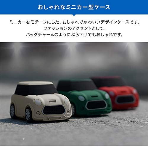 【elago】 AirPods 対応 ケース カラビナ 付き シリコン カバー 耐衝撃 衝撃 吸収 ケースカバー 耐衝撃 傷防止 落下防止 おしゃれ 保護 アクセサリー [ Apple AirPods1 / AirPods2 Wireless Charging Case エアーポッズ 対応 ] MINI CAR CASE グリーン 3