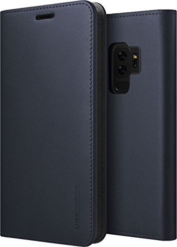 【VRS】 Galaxy S9 Plus 対応 ケース 手帳型 本革 ベルト/マグネット なし ハンドメイド レザー 手帳 カバー カード 収納 付 スマホケース [ Samsung GalaxyS9Plus ギャラクシー S9 プラス 対応 ] Genuine Leather ネイビー