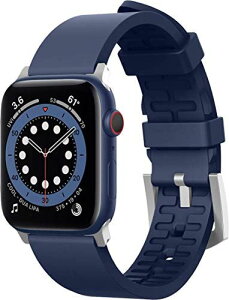 【elago】 AppleWatch 40mm / 38mm 対応 ベルト フッ素 ラバー 使用 交換 バンド 耐摩耗 耐熱 高耐久 ソフトバンド [ Apple Watch 40 mm SE & Series 6 5 4 / 38 mm Series 3 2 1 アップルウォッチ 対応 ] APPLE WATCH STRAP ジーンインディゴ