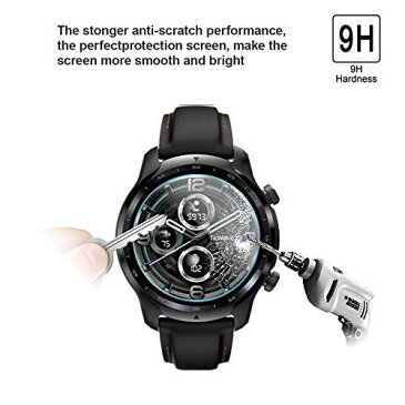 【3枚入り】 Mihence Compatible TicWatch Pro 3 GPS 保護フィルム, 9H ガラス保護フィルム 対応 TicWatch Pro 3 GPS Smartwatchスマート腕時計 2.5Dラウンドエッジ ウォッチ指紋防止保護膜