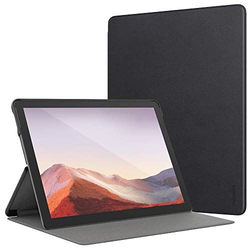 Surface Pro X ケース ATiC Microsoft　Surface Pro X 専用保護カバー PU製 スタンド仕様 全面保護 耐衝撃 傷つき防止 汚れ防止 軽量 取付簡単 Black