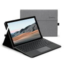 Microsoft Surface Pro 7 / Surface Pro 6 / Surface Pro 5 2017 / Surface Pro 4 に対応ケース 表面内蔵保護カバー 多視角 スタンド 軽量 薄型 ペンホルダー付き PU スマート カバー ライトグレー Surface Pro4/5/6/7(2)