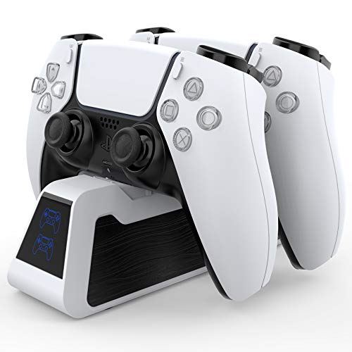 PS5 コントローラー 充電器 HEYSTOP 対応ゲームコンソール ゲームパッドアクセサリ用 デュアル急速充電 スタンド PS5ペデスタル