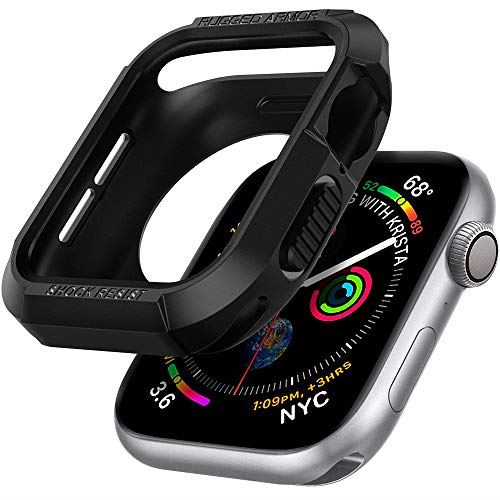 【Spigen】 Apple Watch 44mm ケース 【 Series SE/Series 6 / Series 5 / Series 4 対応 】 落下 衝撃 吸収 タフネスデザイン ラギッド・アーマー 062CS24469 (ブラック)