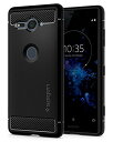 【Spigen】 SONY Xperia XZ2 Compact ケース SO-05K 対応 TPU マット加工 耐衝撃 米軍MIL規格取得 軽量 薄型 保護力 ラギッド アーマー G12CS23351 (マット ブラック)