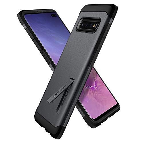 【Spigen】 Galaxy S10 Plus ケース [ SCV42 SC-04L SC-05L ] 対応 1.スタンド機能 衝撃吸収 傷防止 レンズ保護 米軍MIL規格取得 ワイヤレス充電対応 galaxys10プラス タフ・アーマー 606CS25771 (グラファイト・グレー)