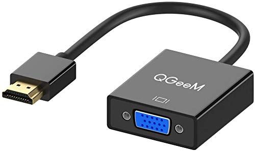 QGeeM HDMI VGA 変換 アダプタ，HDMI to VGAアダプター，ラップトップ PC モニター プロジェクター HDTV Chromebook Raspberry Pi Roku Xboxなど対応 black
