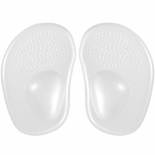 [Phoenix] 偏平足予防 クッションジェルパッド 土踏まず サポート 透明色 シリコンインソール アーチサポート 衝撃吸収 前滑り防止 目立たない ハイヒール パンプス ビジネスシューズ スニーカー レディース メンズ クリア：1足分2枚