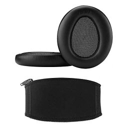 ヘッドフォン用イヤーパッド+ ヘッドバンドB SONY MDR-10RBT MDR-10RNC MDR-10R イヤークッション　(ブラック) セット Ear pad + Headband set