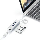 Satechi Type-C 2-in-1 LANポート付き アルミニウム 3ポートUSB 3.0ハブ (MacBook Pro, MacBook Air 2018以降, iPad Pro など対応) (シルバー)(3)