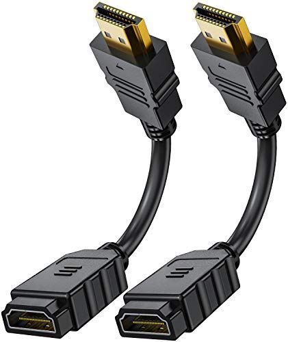 HDMI延長ケーブル 短い 2本 15cm オスメス wuernine Fire TV Stick テレビ PC モニター ファイアースティックなど用
