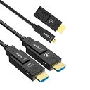 ・【長距離伝送にはロスがない 4K60Hz】光ファイバー HDMI ケーブル サポート4 K 60 Hz HDR10帯域幅18Gbpsをサポートし、HDMI銅線は長距離4 K 60 Hzをサポートできません。UGOMI HDMIファイバーケーブルは”SOURCE”(入力)から”DISPLAY”(出力)へ転送します。SOURCEプラグデバイス：ブルーレイ、AppleTV、PS4、Rokuなど対応します。 DISPLAYプラグデバイス：プロジェクタ、モニタ、ディスプレイなど対応します。★コネクタを引っ張らないでください。・【機能 & TPE外被】ファイバーHDMI サポートHDR / CEC / EDID / HDCP 2.2、1536 kHzのサンプルレート、4 k＠60 Hz、32非圧縮オーディオとビデオ同期、アーク、クロマサブサンプリング4 : 4 : 4 / 4 : 2 : 4 / 2 : 0。4 k 60 Hz 8 bit 4 : 4 : 4 , 4 k 30 Hz 10 bit 4 : 4 : 4 , 1080 p 16 bit 4 : 4 : 4 。RoHS TPE 外被。・【薄いの & 融通性のある】HDMI 2.0 bファイバーケーブルは非常に薄く、スリムで柔軟です。ケーブル直径は4.8 mmです。プラグアンドプレイ。低消費電力：250 MW（最大）。長距離伝送は信号損失なし・【通用性 & リムーバブル式】UGOMI 光ファイバーHDMIケーブルは東芝三菱、任天堂、Apple TVなど、PS 3/PS 4/PS 4 Pro、Xbox One、Xbox 360、Apple TV、Rock、Samaung TV、SonTV、Netflixに適用されます。移動可能なMicro HDMIコネクタを持っていますので、狭いスペースで配線する時に便利です。家庭やオフィスでの長距離配線、隠ぺい配線の一般的な問題を解決するために設計されましたケーブルです。タイトな場所にも収まり、壁に沿った配線やベースボード裏の配線に便利なフラット型のケーブルです 極めて小さい配管でもスムーズに設置することが可能です。Micro HDMI (Type-D) + Standard HDMI (Type-A)。※在庫更新のタイミングにより、在庫切れの場合やむをえずキャンセルさせていただく可能性があります。ご了承のほどよろしくお願いいたします。