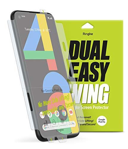 【2枚】【Ringke】Google Pixel 4a 保護フィルム スクリーン保護フィルム Ringke Dual Easy Full Cover Wing Film 前面フルカバレッジ ソフトフィルム [ケース干渉せず/貼り付け簡単/3D Touch対応/高感度タッチ/硬度9H/飛散防止/気泡ゼロ]