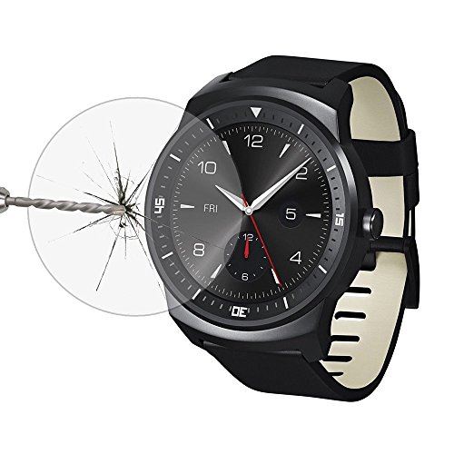 Pinhen LG G Watch R W110 W150 ガラスフィルム 強化ガラススクリーンプロテクター LG G Watch W110 150用 プレミアムスクリーンプロテクター 0.3mm クリアー2.5D (LG W110 W150 Glass) W100 Glass