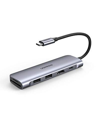 UGREEN USBnu Type-C PD 100W }[d USB C nu 3.0 2|[gg HDMI 4K SD MicroSDJ[h[_[ 6in1 ^CvC hbN MacBook Pro Surface Go Dell XPS HP Spectre Galaxy S10 S9 Huawei P30 ProȂǂɑΉ