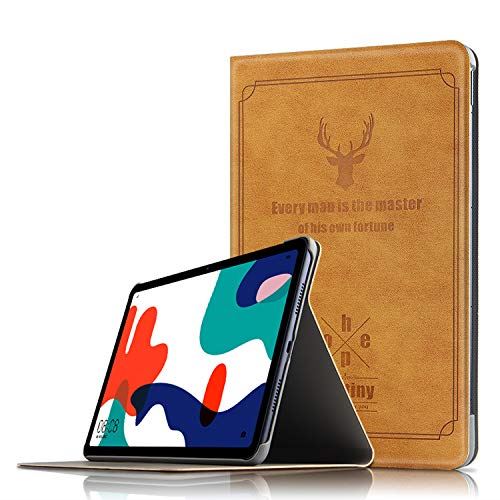 【E-COAST】HUAWEI MatePad 10.4インチ (BAH3-W09/BAH3-AL00) 専用ケース スタンド可能 液晶保護フィルム一枚付 (ブラウン)