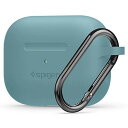 【Spigen】 Apple AirPods Pro ケース カラビナ リング 付き シンプル シリコン 収納ケース 軽量 キズ防止 防塵 衝撃 吸収 ワイヤレス充電 対応 エアポッズ プロ カバー シュピゲン シリコン・フィット ASD02167 (サボテン・グリーン)(2)