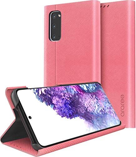  Galaxy S20 対応 ケース 手帳型 薄型 スリム 手帳 レザー カバー サイド マグネット 式 カード 収納 スタンド 機能 付 スマホケース  Bonnet Stand コーラルピンク