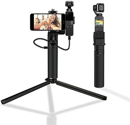 Smatree Osmo pocket 2/1 充電器 DJI Osmo Pocket 2/1用 充電でき延長ロッド【三脚付き+スマートフォンホルダー】 Osmo Pocket 充電ベース スマートフォンとオスモ ポケット同時に使え 2回充電支持