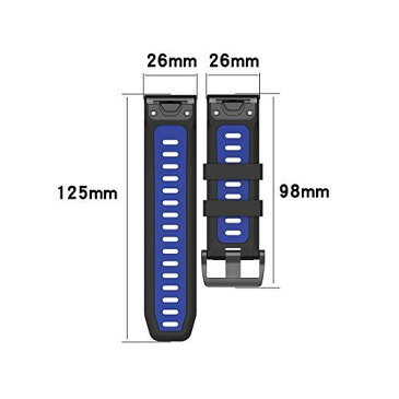 GARMIN(ガーミン) Fenix 6X GPS,Fenix 6X PRO,Fenix 6X Sapphire GPS用 バンド 交換バンド 26mm Sooyeeh QuickFit ストラップ シリコン製 柔らかい スポーツ 交換用ベルト 耐衝撃 防汗 (ホワイト+ブラック)