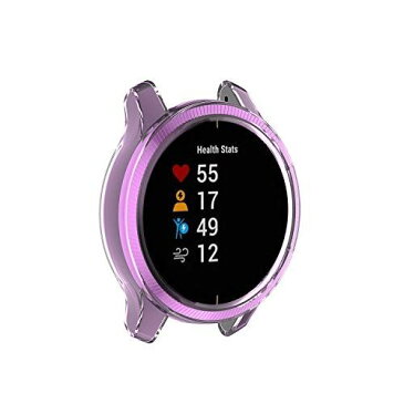 GARMIN Venu用 ケース 保護ケース カバー 5色可選 Sooyeeh ソフトTPU製 半透明 プロテクターカバー 耐衝撃 薄型 軽量 指紋防止 黄変防止 滑り止め GARMIN(ガーミン) Venu用 GPSスマートウォッチ 保護ケース アクセサリー 2個入り (パープル)